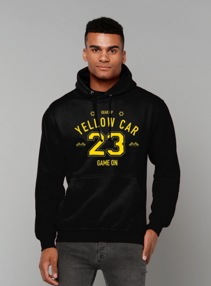 Yellow Car Unisex College Hoodie - Gear Up, Game On!!