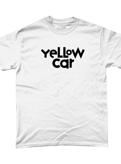 Yellow Car Unisex Heavy Cotton White T-Shirt